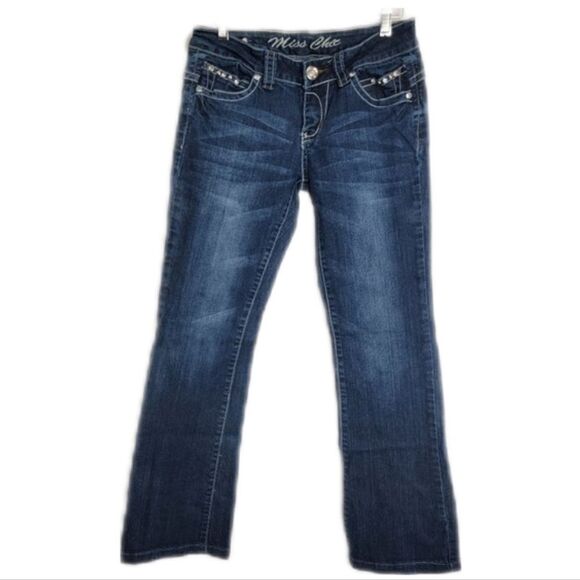 MISS Chic Denim Boot Cut Back Pocket embellishments - Picture 1 of 13